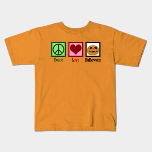 Peace Love Halloween Kids T-Shirt